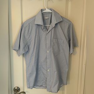 Short Sleeve Peter Millar Button Up Shirt - Medium